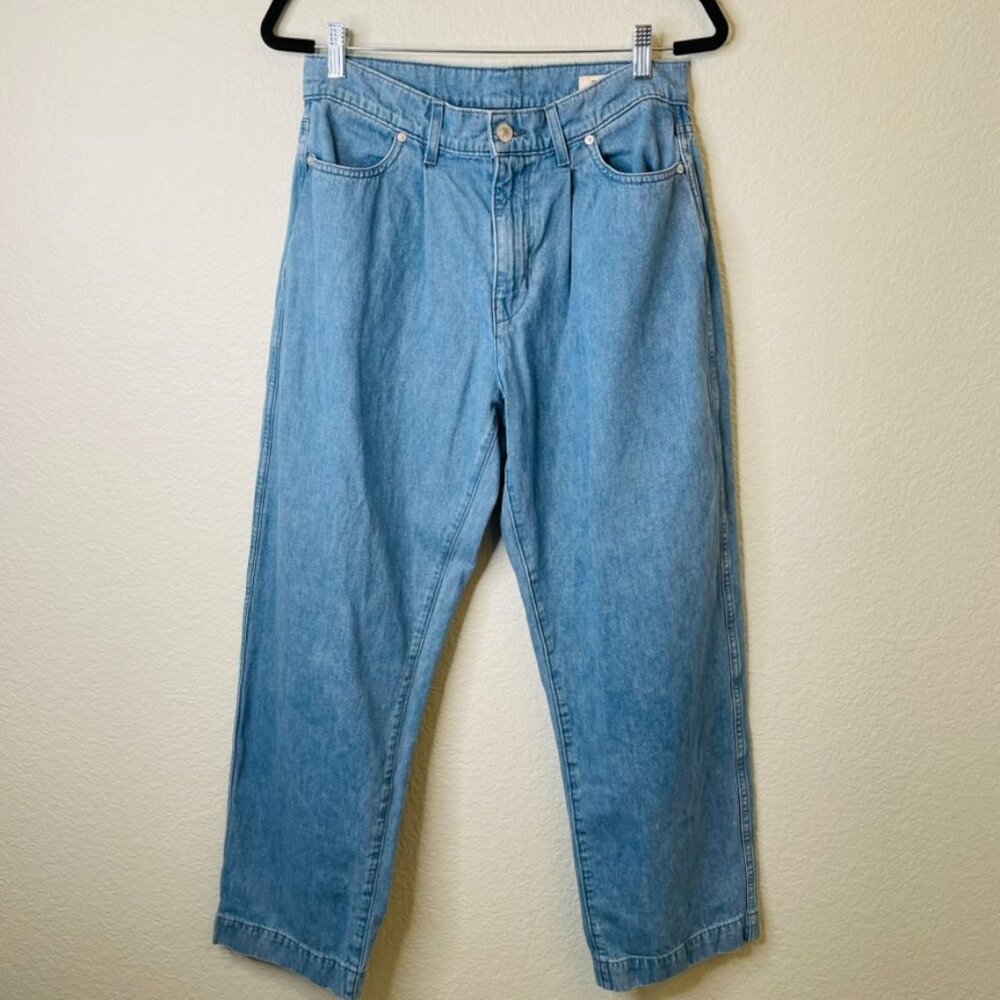 AYR The Hooky High-Rise Wide Leg Baggy Pleated Cotton Hemp Blend Jeans | Size 28